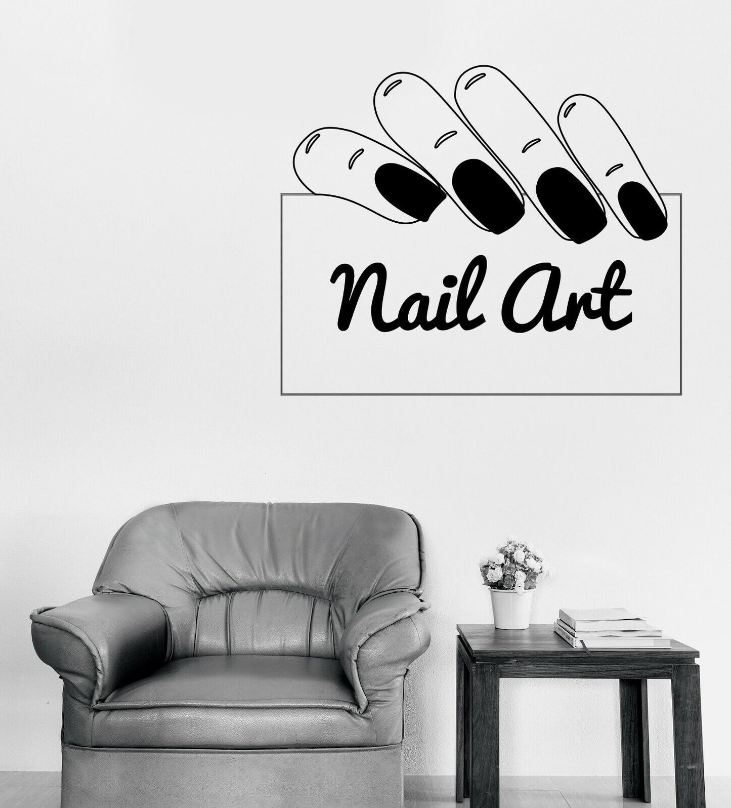 Vinyl Wall Decal Nail Art Gothic Manicure Beauty Center Salon Stickers (n1654)