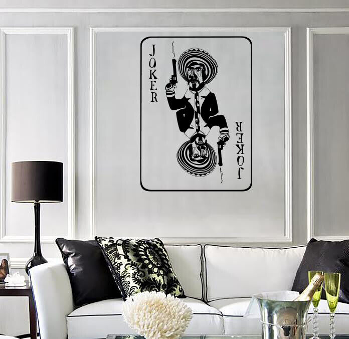 Vinyl Wall Decal Playing Card Mexican Joker Gambling Poker Casino Decor (n1670)