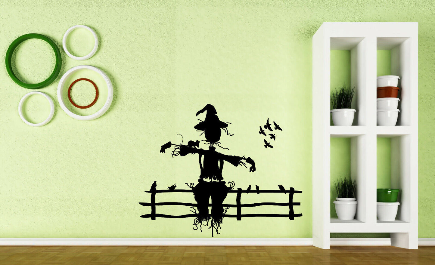 Vinyl Wall Decal Stickers Nightmare Scarecrow Horror Mouses Birds (n1682)