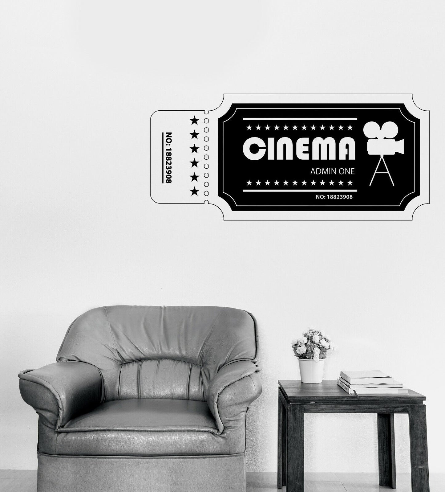 Vinyl Wall Decal Movie Ticket Cinema Tickets Film Theater Room Stickers (n1688)