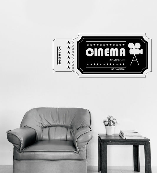 Vinyl Wall Decal Movie Ticket Cinema Tickets Film Theater Room Stickers (n1688)