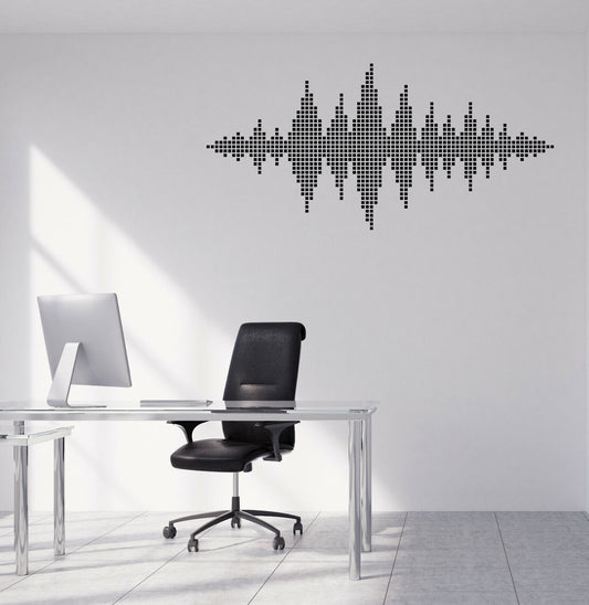 Vinyl Wall Decal Stickers Music Equalizer Audio Signal Sound Waves (n1691)