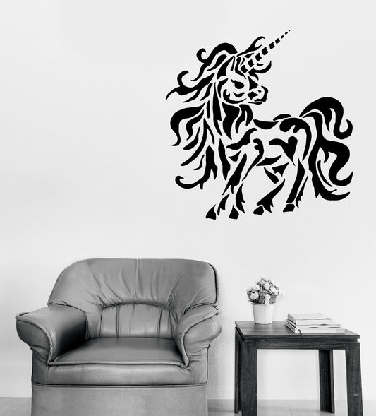 Vinyl Wall Decal Fairytale  Unicorn Child Tattoo Style Stickers (n1740)