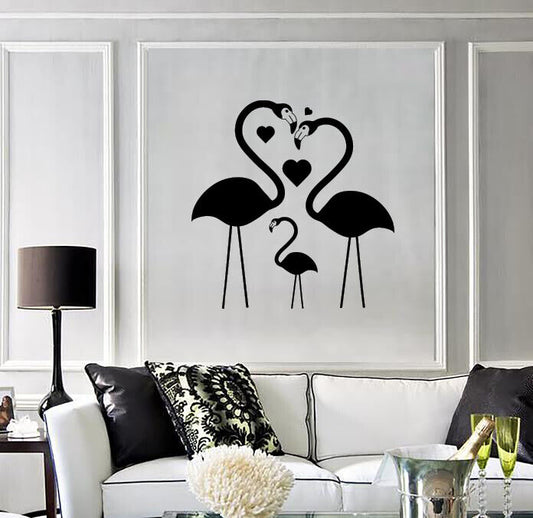 Vinyl Decal Wall Sticker Pink Flamingo Family Amazing Birds Art (n1742)