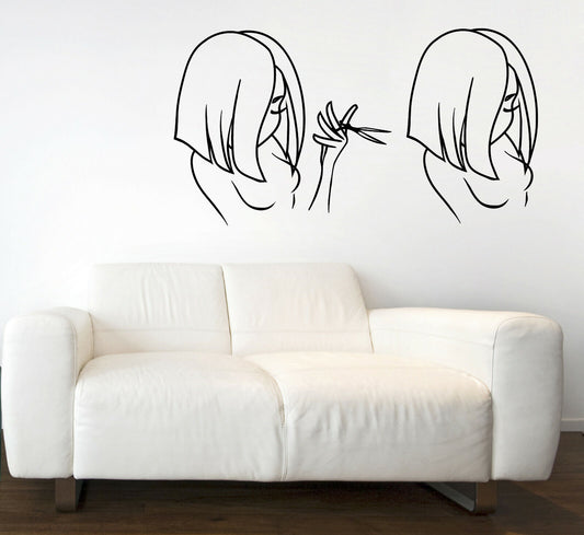 Vinyl Wall Decal Glamorous Girl Beauty Studio Spa Hairdressing Salon (n1751)