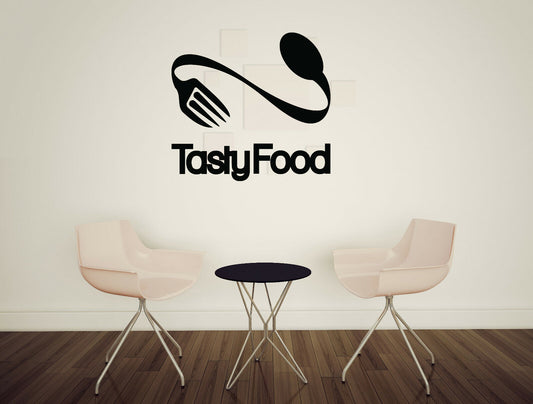 Vinyl Wall Decal Cooking Restaurant Kitchen Tasty Food Fork Spoon (n1781)