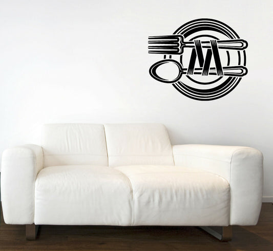 Vinyl Wall Decal Restaurant Menu Symbol Cafe Bar Decor Spoon Fork (n1792)