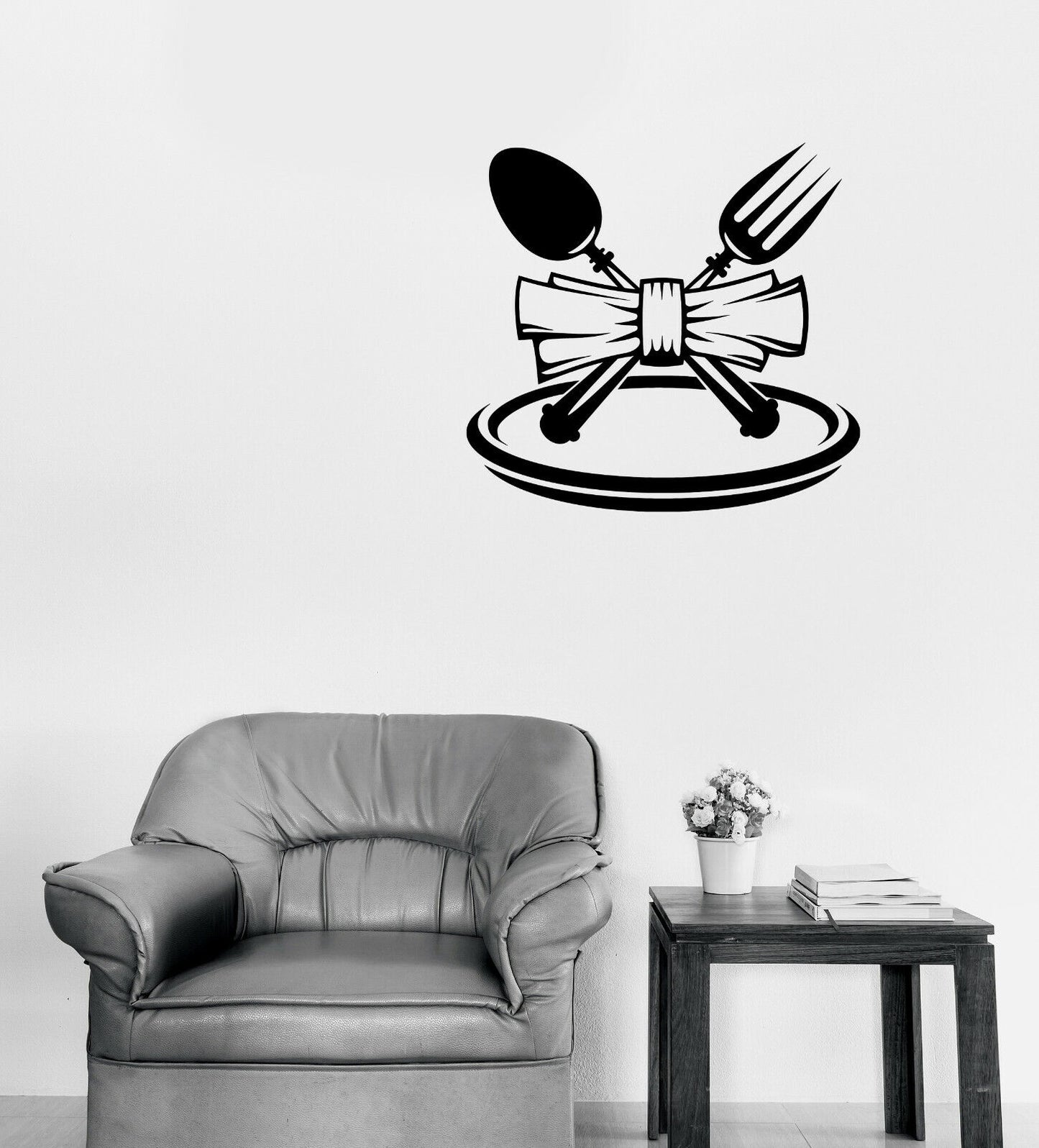 Vinyl Wall Decal Restaurant Menu Symbol Cafe Bar Decor Spoon Fork (n1793)