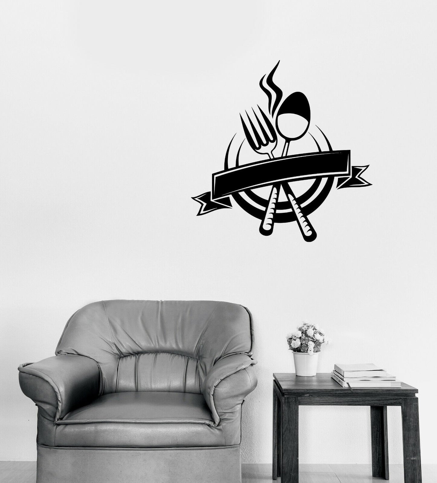 Vinyl Wall Decal Restaurant Menu Symbol Cafe Bar Decor Spoon Fork (n1794)