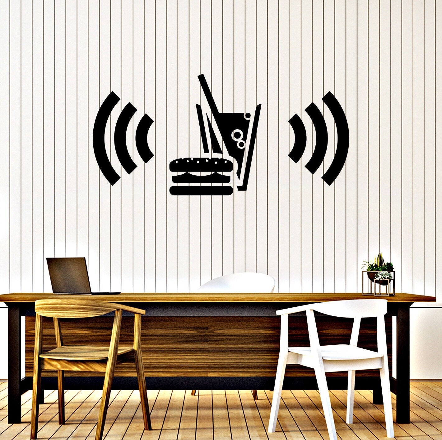 Vinyl Wall Decal Internet Cafe Fast Food Wifi Free Zone World Wide Web (n1826)