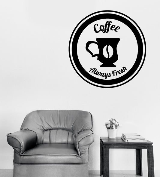 Wandtattoo Internet Cafe Kaffee Immer frisch Kaffeehaus Vinyl (n1829)