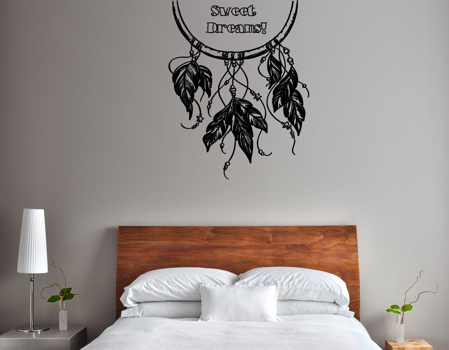 Vinyl Wall Decal Feathers Dreamcatcher Sweet Deam Ornament Talisman (n1842)