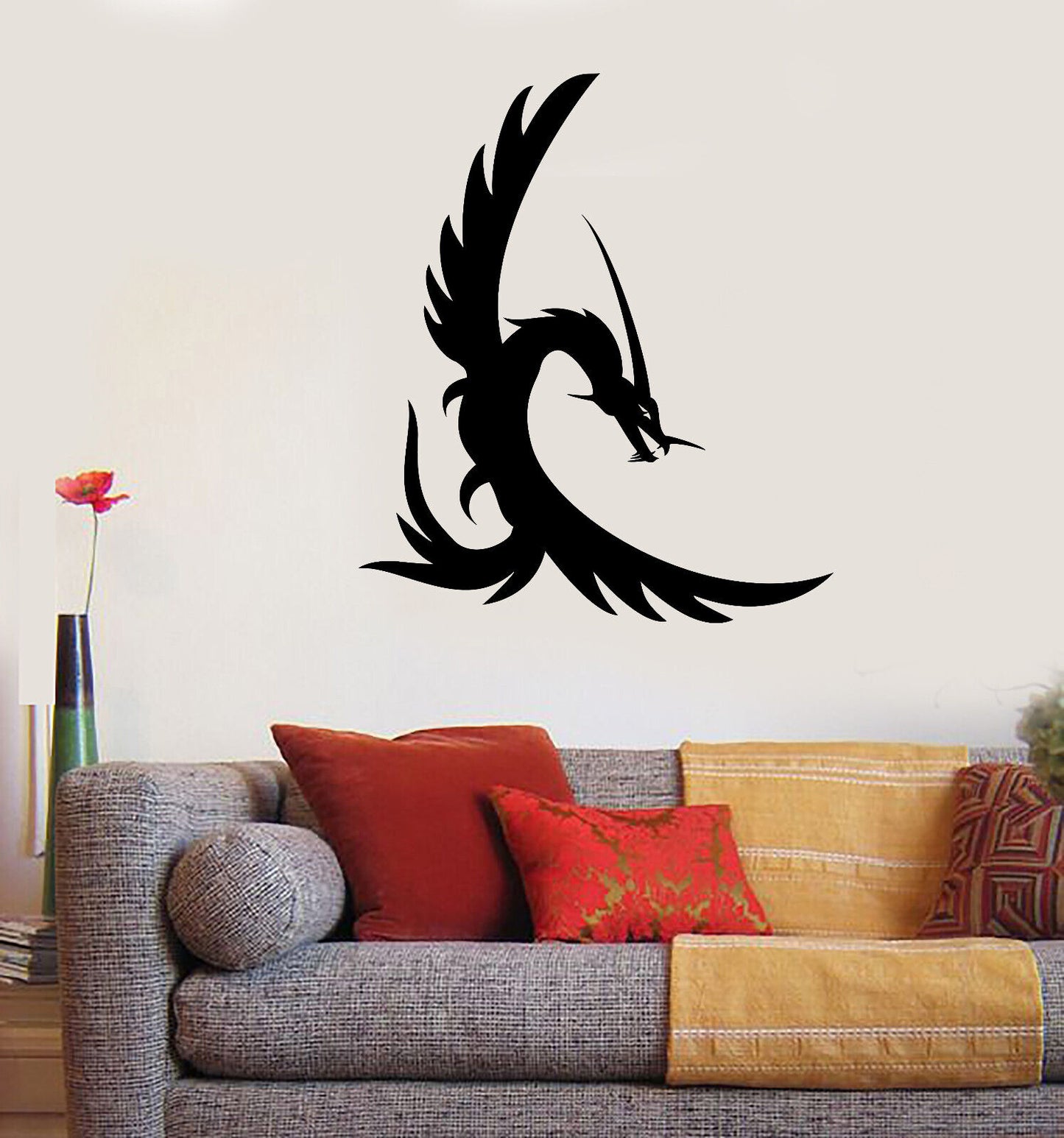 Vinyl Wall Decal Sticker Fire Flying Fairy Dragon Tattoo Style (n1876)