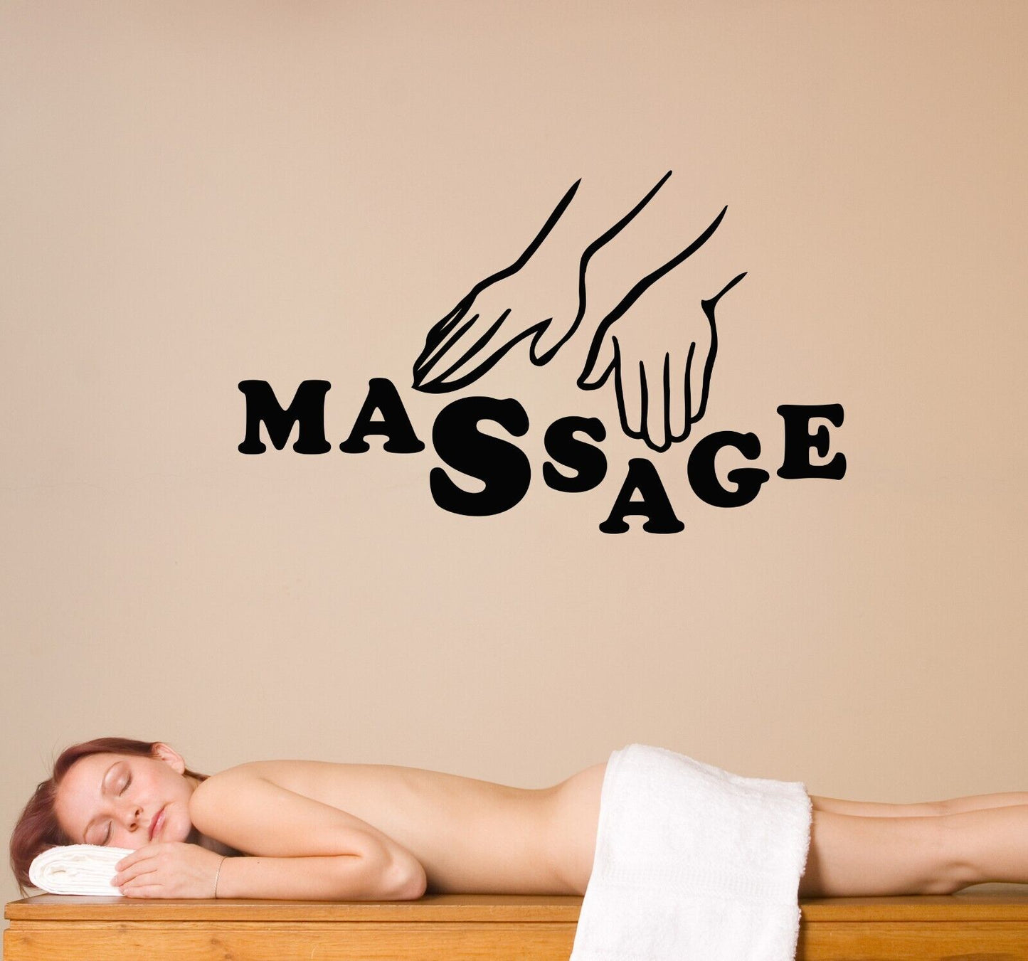 Vinyl-Wandaufkleber, Massage-Logo, Spa-Salon, Gesundheit und Schönheit (4352ig)