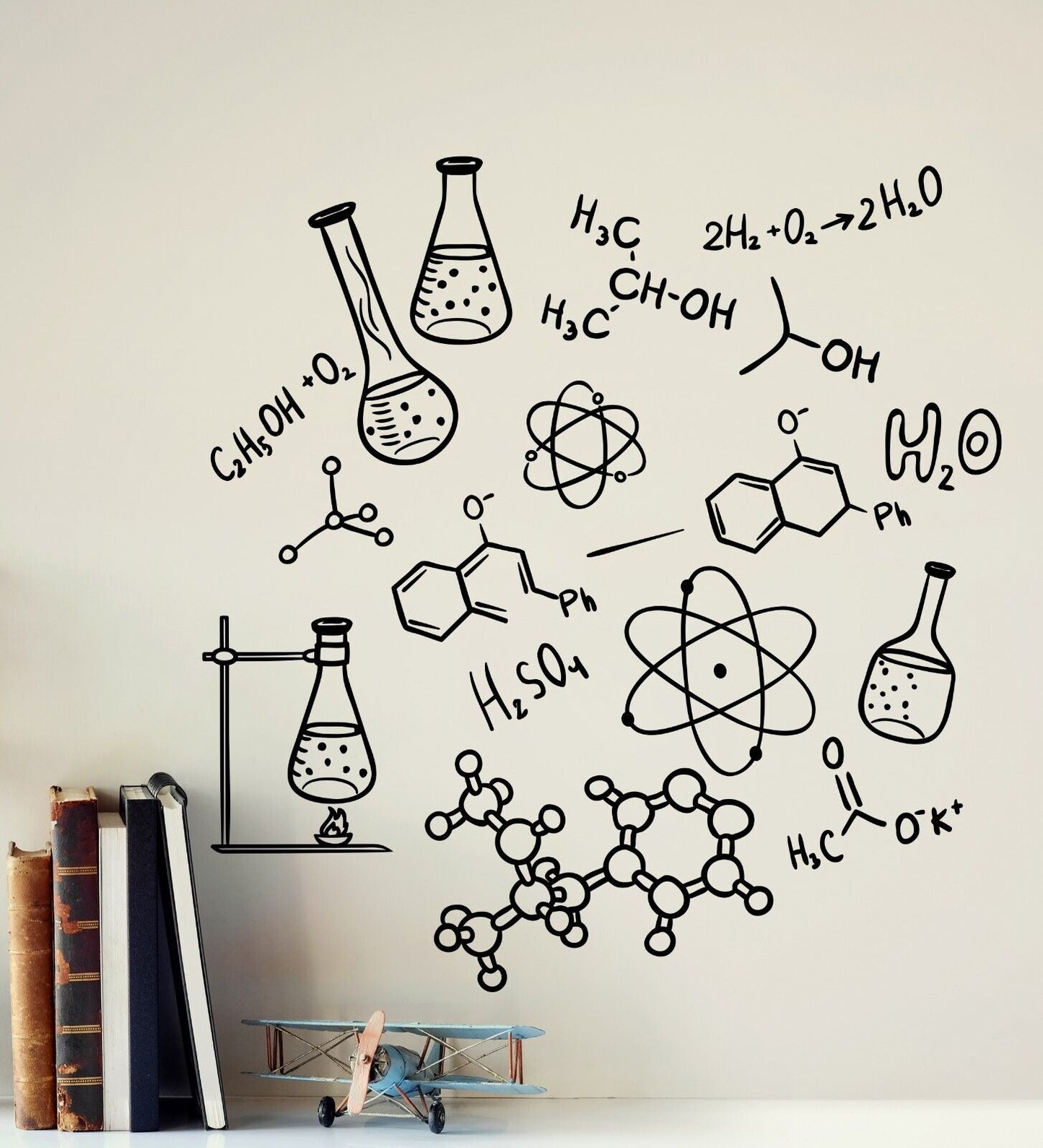 Autocollant mural en vinyle pour l'éducation scolaire, chimie, scientifique, Science (4380ig)