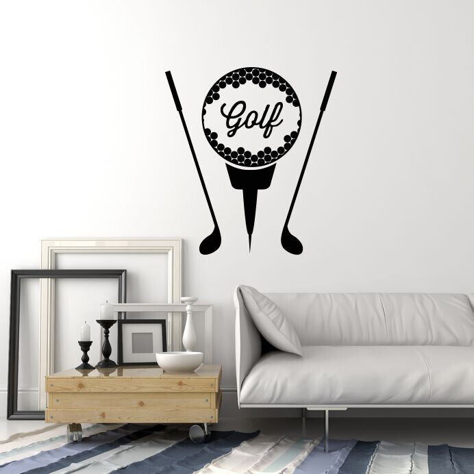 Wandaufkleber aus Vinyl, für Sport, Golfschläger, Club, Ball, Logo, Wortspieler, Aufkleber (4382ig)