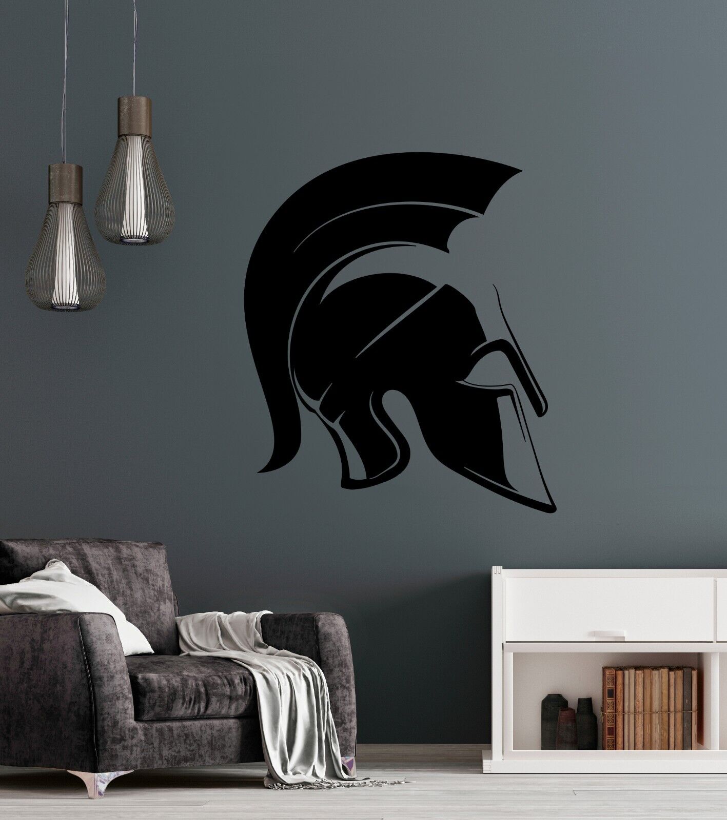 Vinyl Wall Decal Spartan Gladiator Helmet Warrior Ancient Rome Stickers (4390ig)