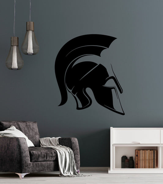 Vinyl Wall Decal Spartan Gladiator Helmet Warrior Ancient Rome Stickers (4390ig)