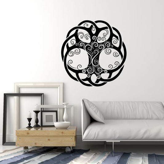 Vinyl Wall Decal Circle Tree of Life Celtic Ornament Home Decor Stickers 4392ig