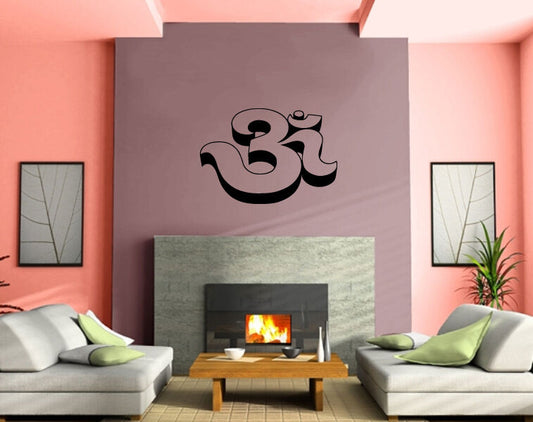 Yoga 3D Bild Symbol Om spirituelle Sanskrit Dekor Wand Wandbild Vinyl Kunst Aufkleber M598