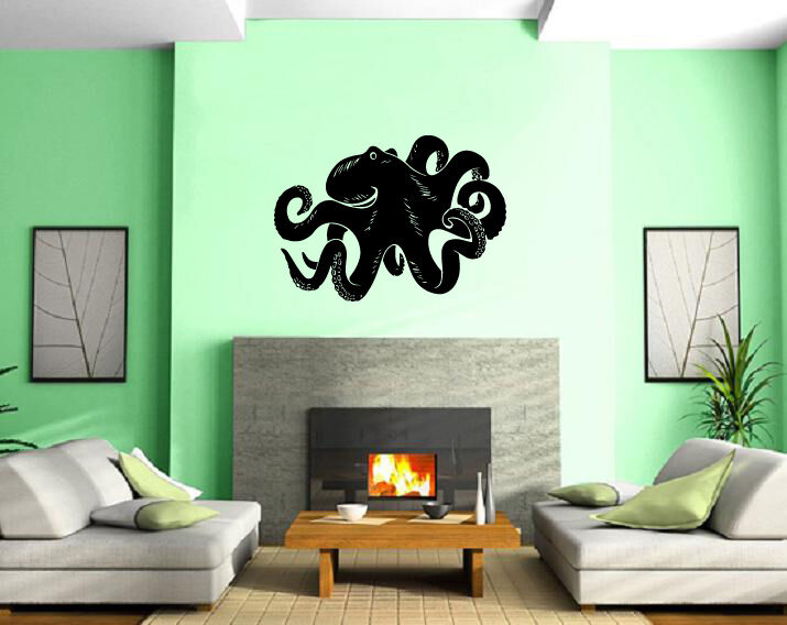 Octopus Silhouette Ocean Marine Sea Decor Wall Mural Vinyl Decal Sticker M493