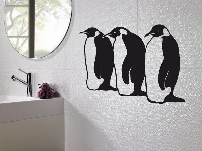 Pingouins amis pôle Nord Animal drôle Mural Art décor vinyle autocollant z761