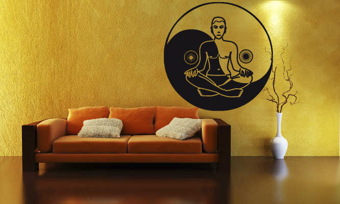 Yoga Zen Mantra vie saine murale Art décor vinyle autocollant z720