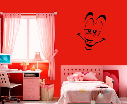 Wandaufkleber, Vinyl, Lächeln, Kinderzimmer, für Kinder, Cartoon-Maske, Emotionen, ig1691