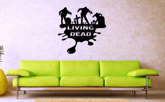 Wall Stickers Vinyl Decal Zombie Living Dead Horror Mystery Cemetery ig1673