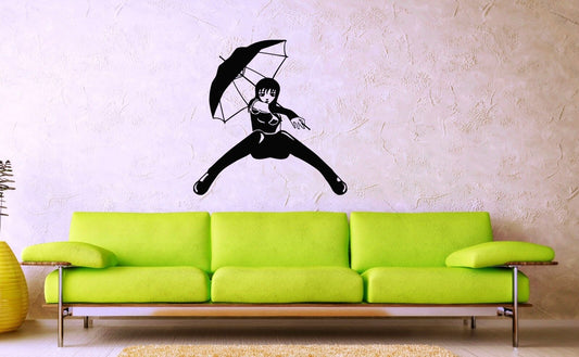 Wall Stickers Vinyl Decal Japan Anime Girl Manga Cartoon Umbrella ig1663