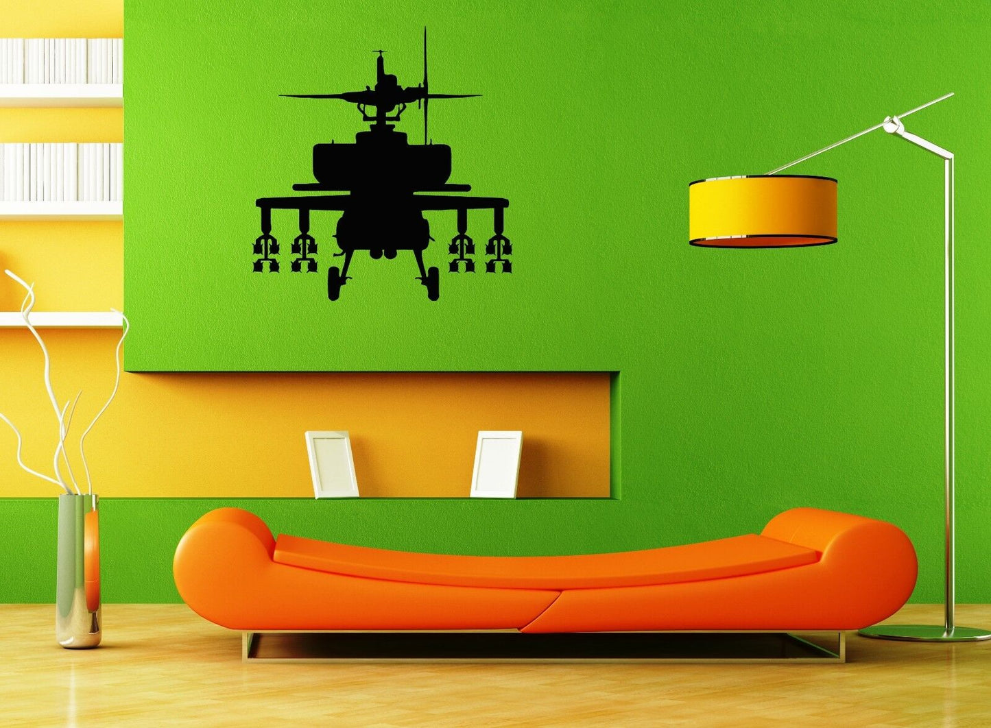 Wall Stickers Vinyl Decal Apache Helicopter Military Aviation War ig1660