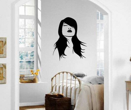 Wall Stickers Vinyl Decal Hot Sexy Girl Oriental Woman Beautiful Hair ig1657