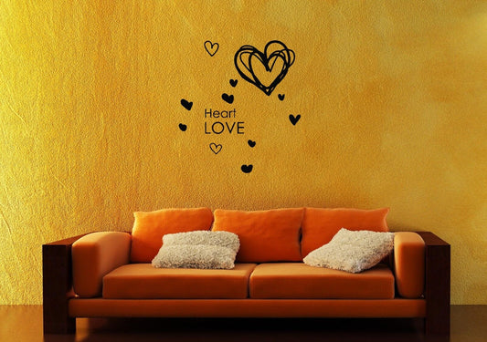 Wall Stickers Vinyl Decal Love Heart Romantic Enamoured ig1612