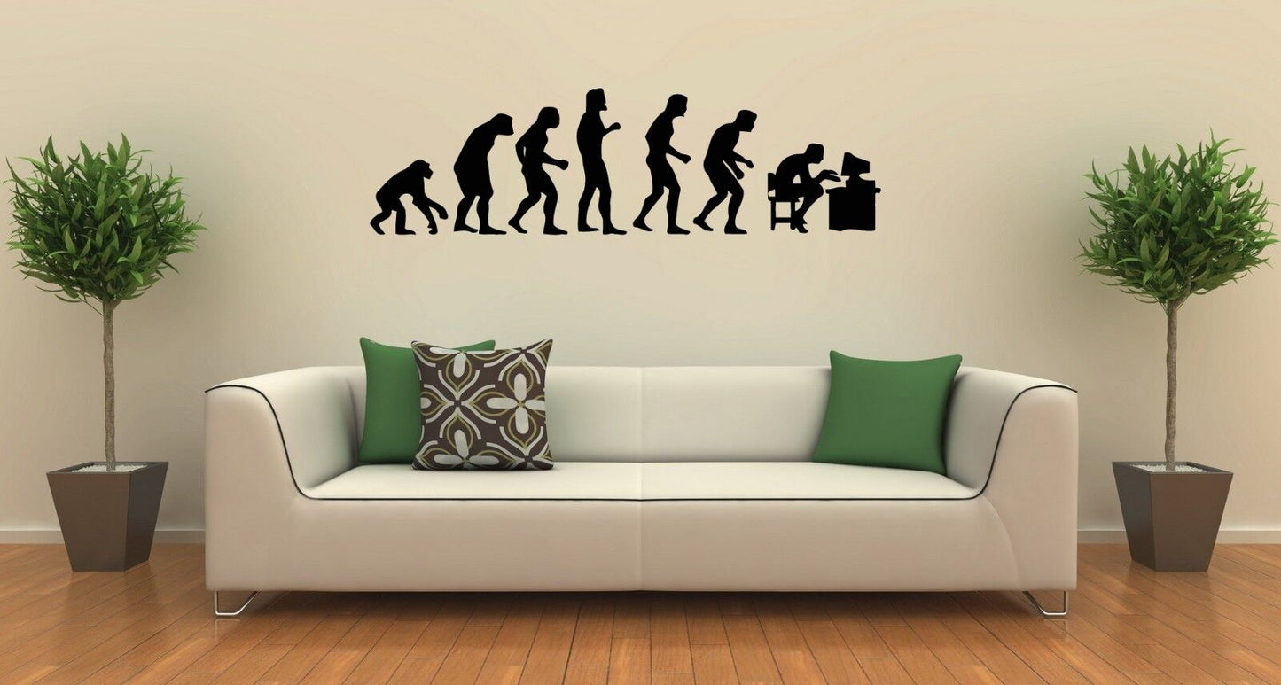 Wall Stickers Vinyl Decal Darwin's Theory Evolution Humor ig1598