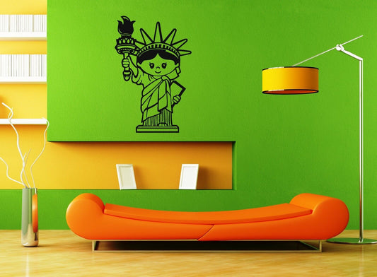 Wall Stickers Vinyl Decal Statue of Liberty Cartoon For Kids New York USA ig1595