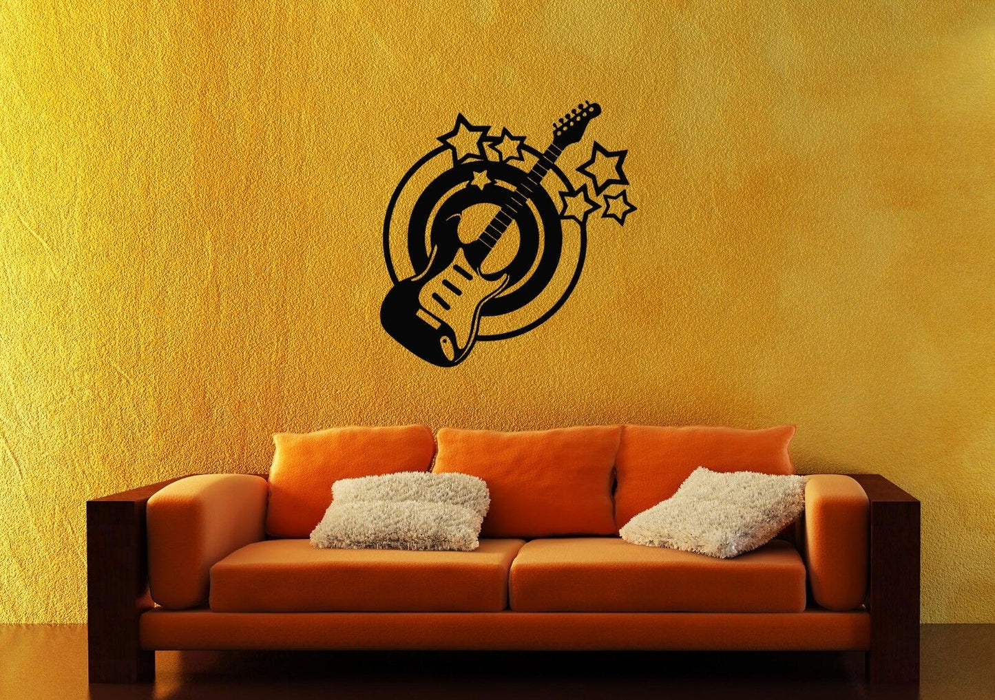 Wall Stickers Vinyl Decal Rock Guitar Music Musical Instrument ig1593