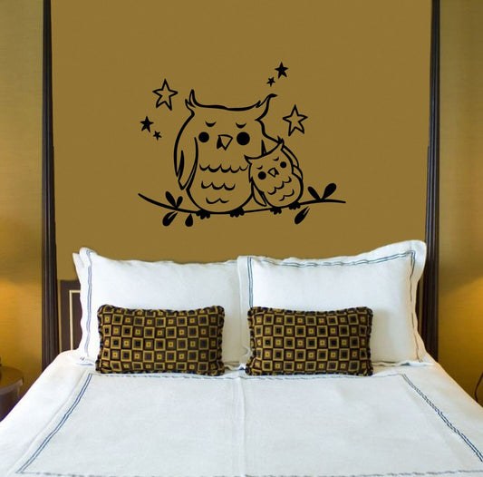 Wall Stickers Vinyl Decal Owl Sleep For Bedrooms Bird Animal ig1568