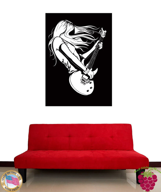 Wall Vinyl  Sticker Rock Star Rock`n`Roll Guitar z1196