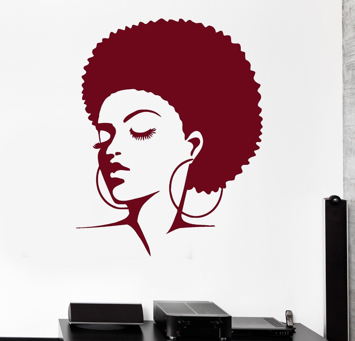 Wall Stickers Vinyl Decal Black Lady Barber Face Hot Sexy Hair Salon (ig1633)