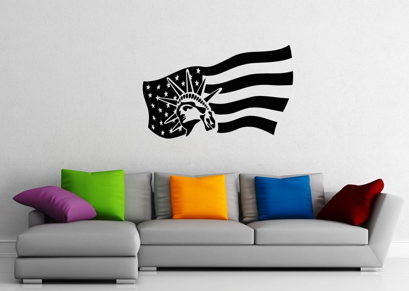 Wall Stickers Vinyl Decal United States of America Flag Statue of Liberty ig1542