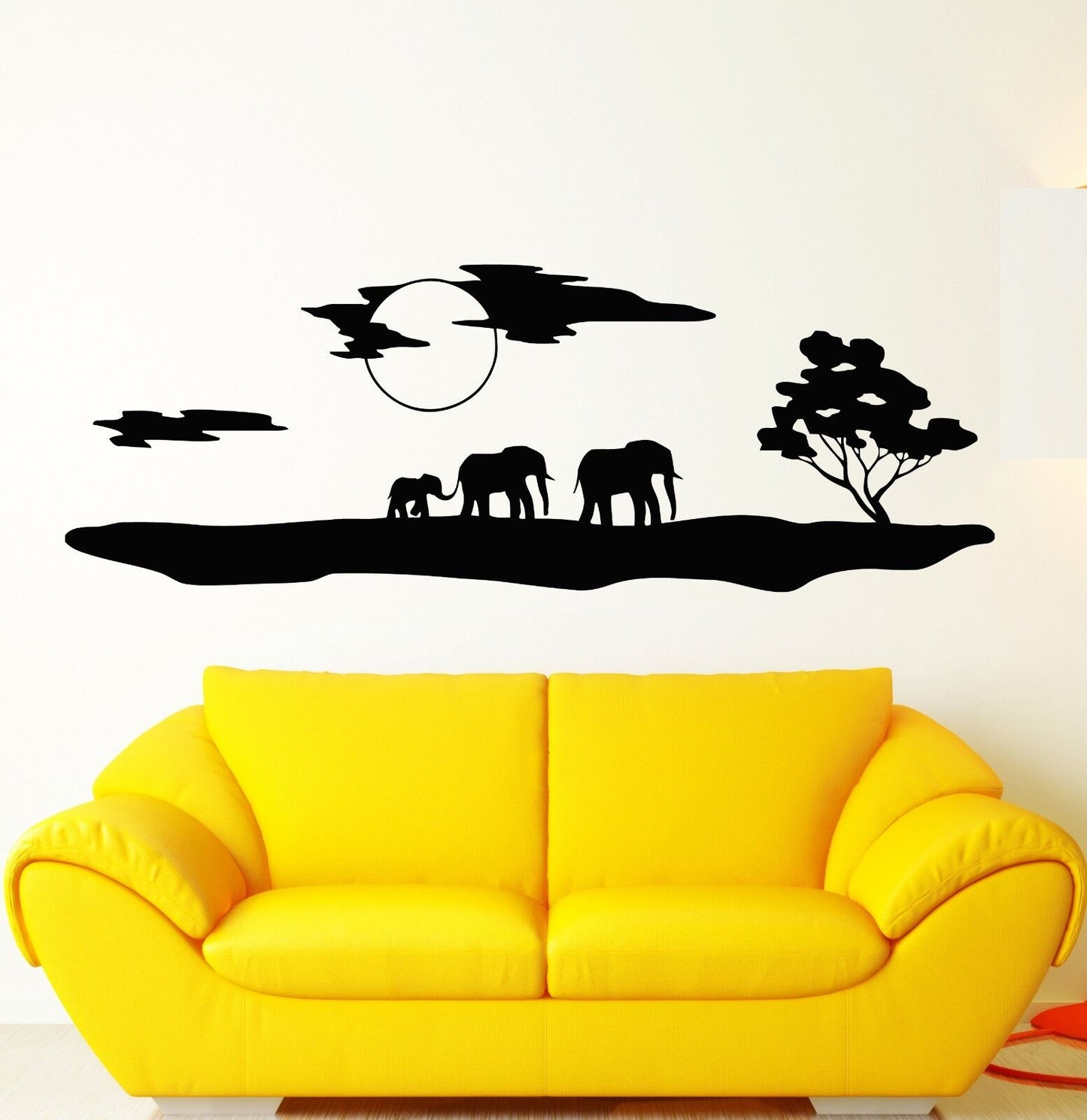 Wall Stickers Vinyl Decal Elephants Africa Animals Landscape Nature ig1535