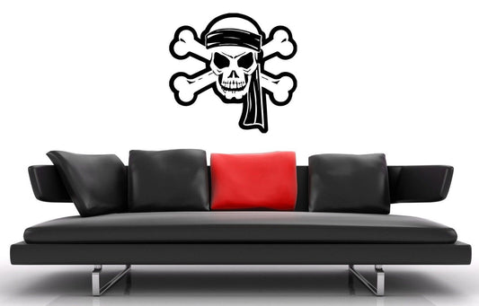 Wall Stickers Vinyl Decal Skull Bone Jolly Roger Death ig1522