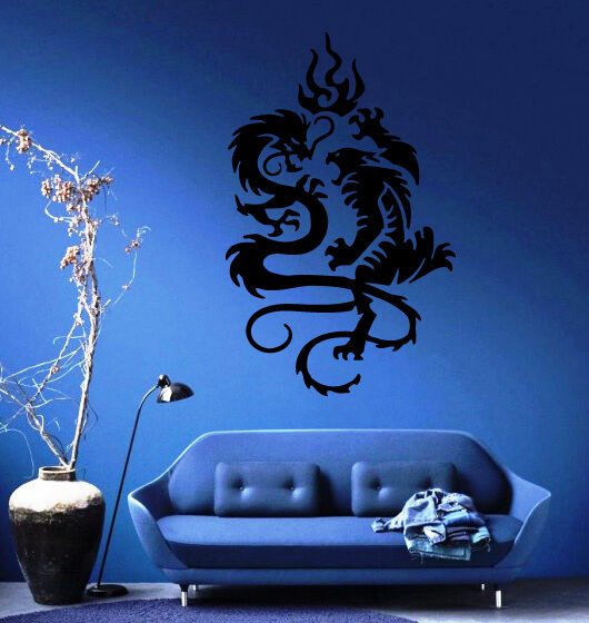 DRAGON VS TIGER TRIBAL DECOR Wall MURAL Vinyl Art Sticker M121