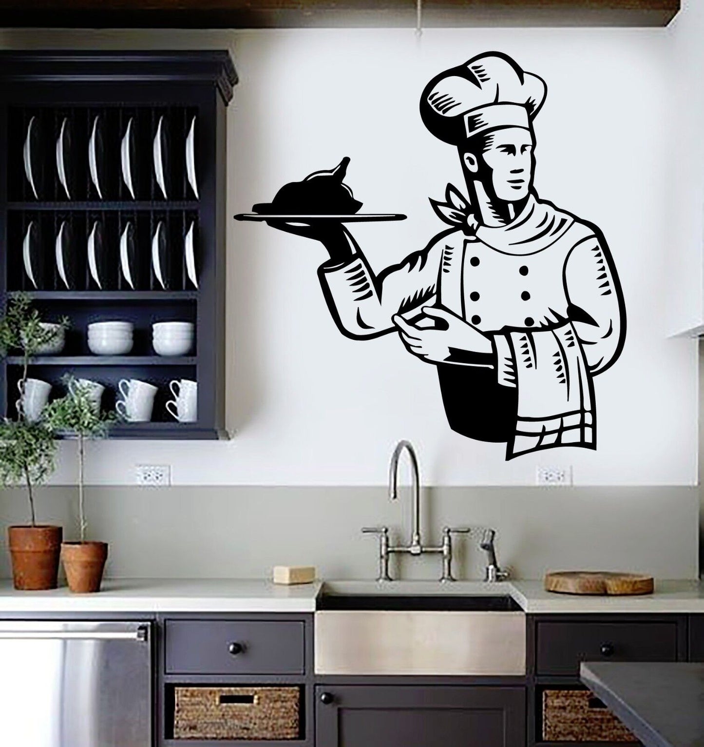 Wall Stickers Vinyl Decal Chef Restaurant For Kitchen Dish Cooking (ig1516)