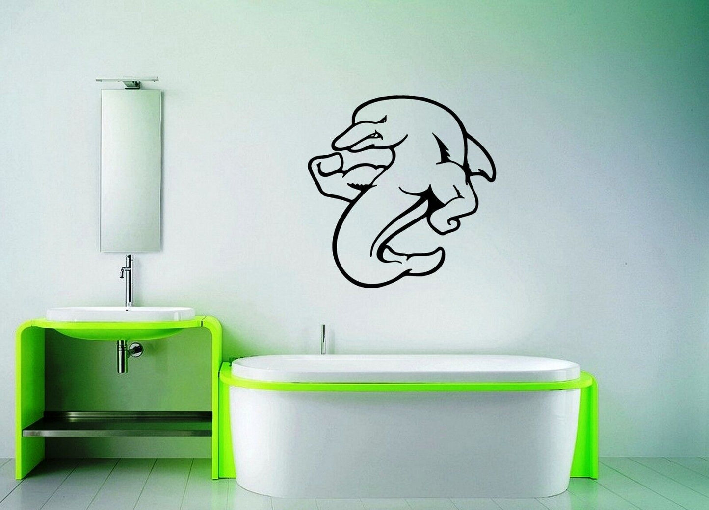 Wall Stickers Vinyl Decal Strong Dolphin Marine For Bathroom ig1510