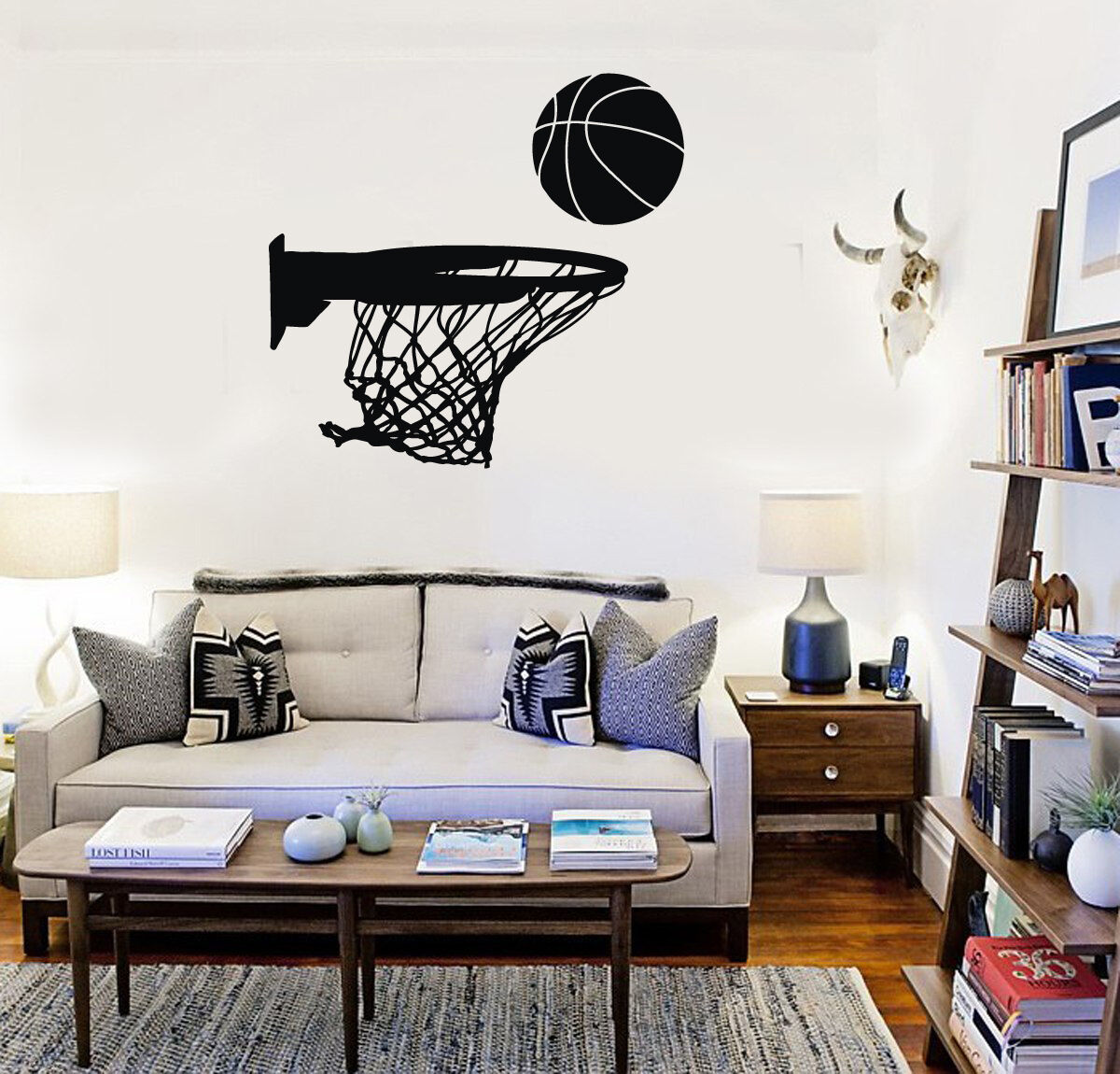 Wandaufkleber, Vinyl, Basketball, Sportball, für Fans, Jungenzimmer (ig1502)