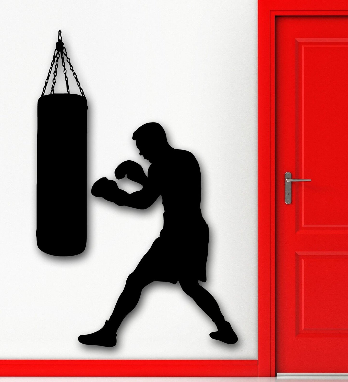 Wall Stickers Vinyl Decal Boxer Sports Martial Arts Punching Bag (ig1501)