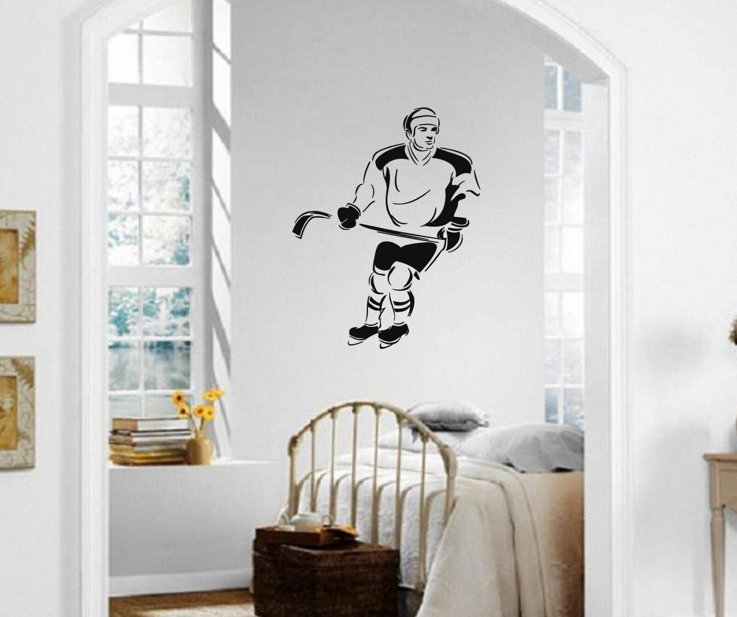 Wall Stickers Vinyl Decal Ice Hockey Winter Sports Athlete ig1496