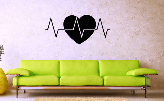 Wall Stickers Vinyl Decal Pulse Romantic Love Heart ig1447