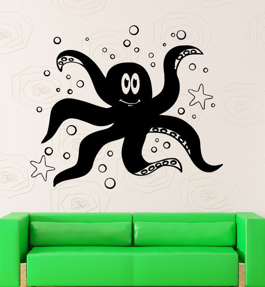 Wall Stickers Vinyl Decal Octopus Bathroom Funny Animal Ocean Marine (ig1435)